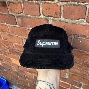 supreme corduroy 5 panel strap back hat